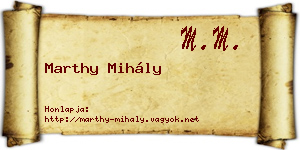 Marthy Mihály névjegykártya